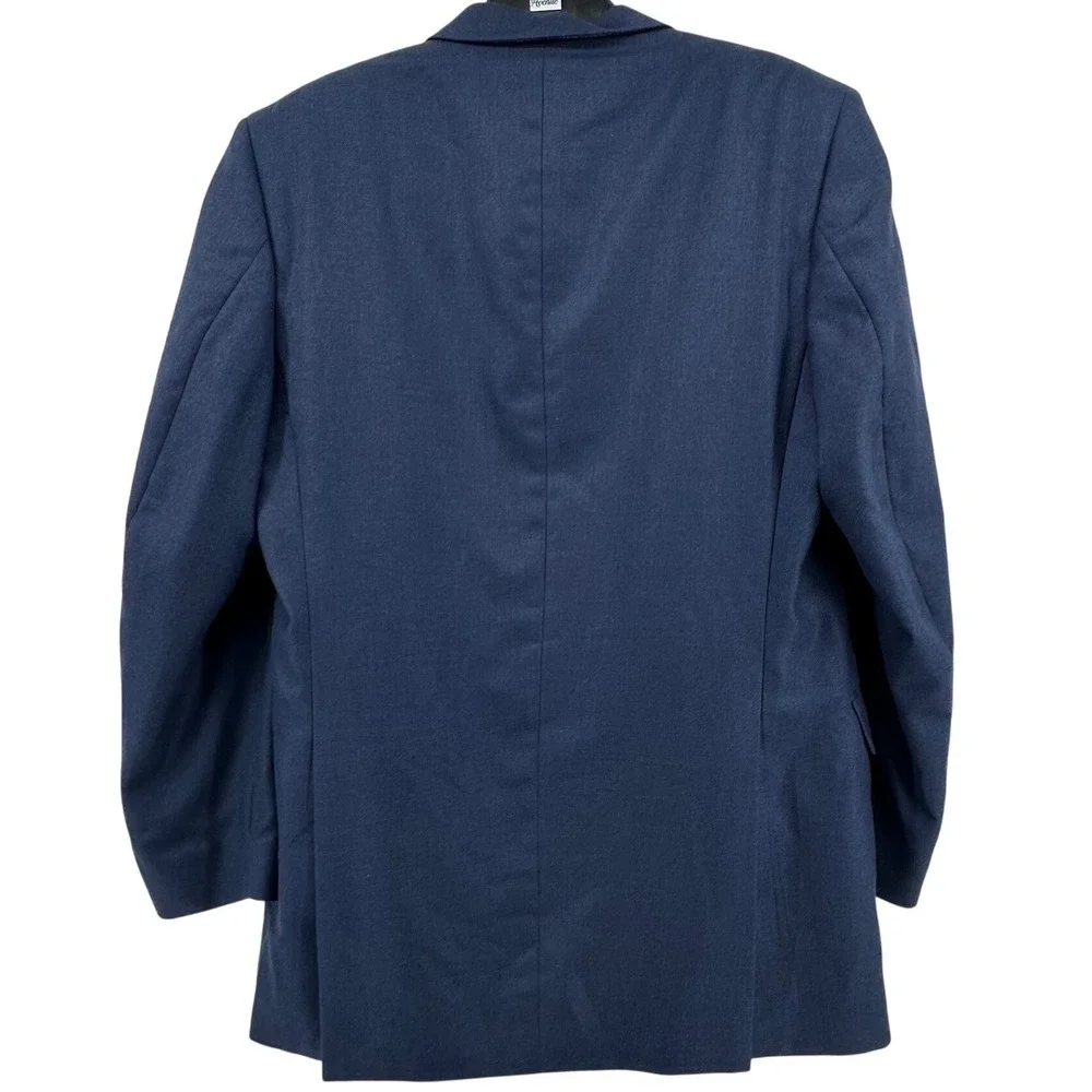 Valenza Cashmere Blazer Mens 44L Blue Made in‎ Canada Sport Coat Classic Lux